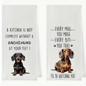 Dachshund Kitchen/Tea Towel - Set of 2 NWT